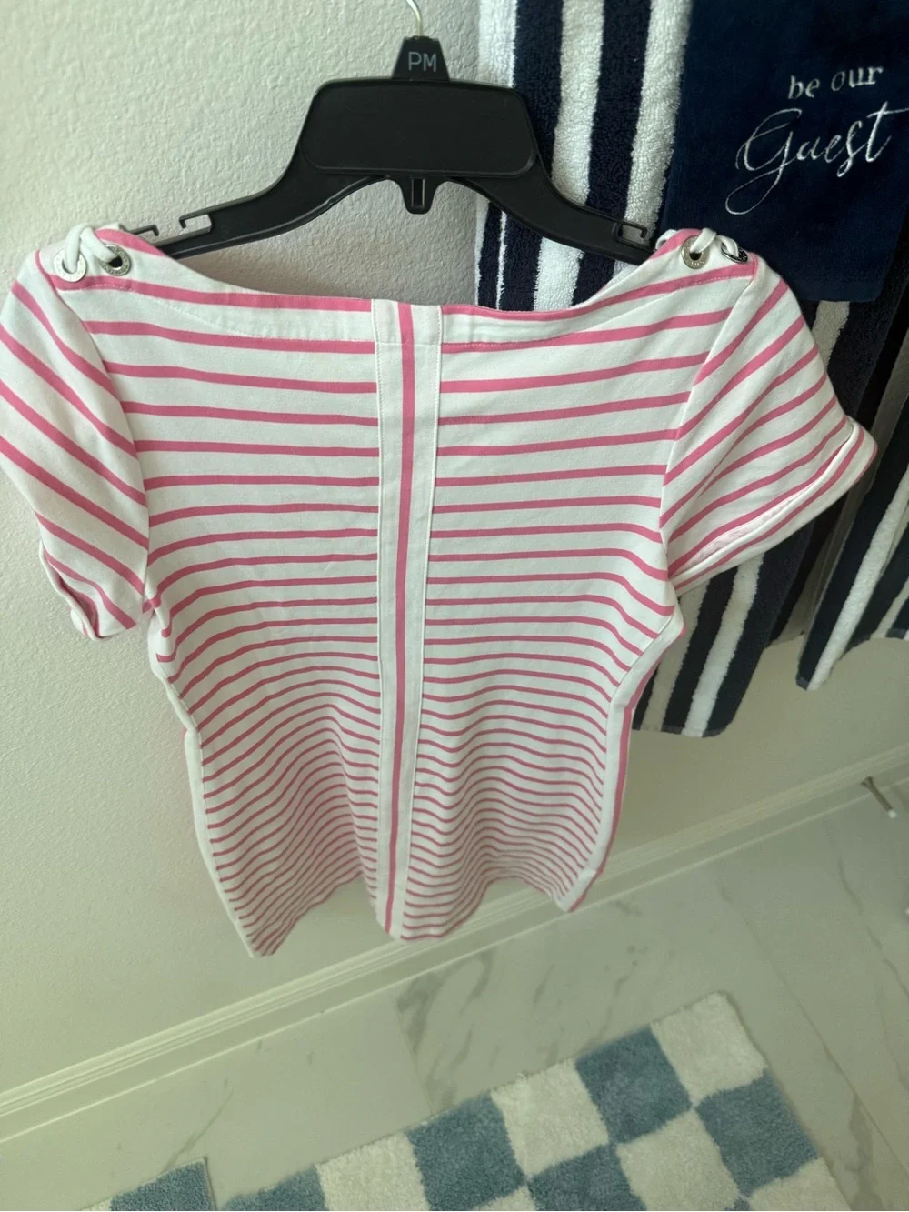 Tommy Bahama Pink and White Striped Short Sleeve Dress